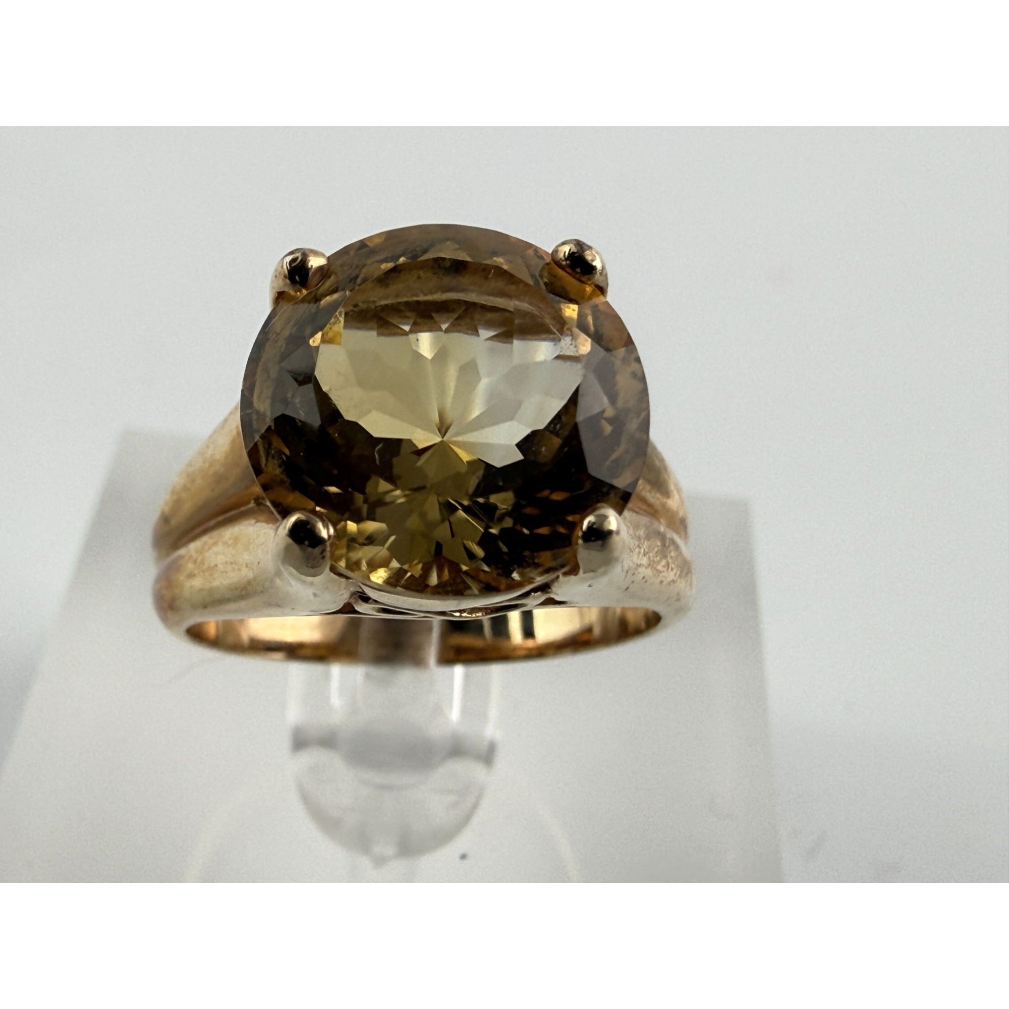 Ross Simons Gilt Sterling Silver Golden Yellow Citrine Ring 925 Size 7.75 5.9g