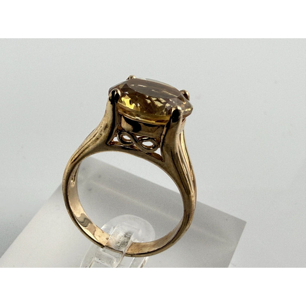 Ross Simons Gilt Sterling Silver Golden Yellow Citrine Ring 925 Size 7.75 5.9g