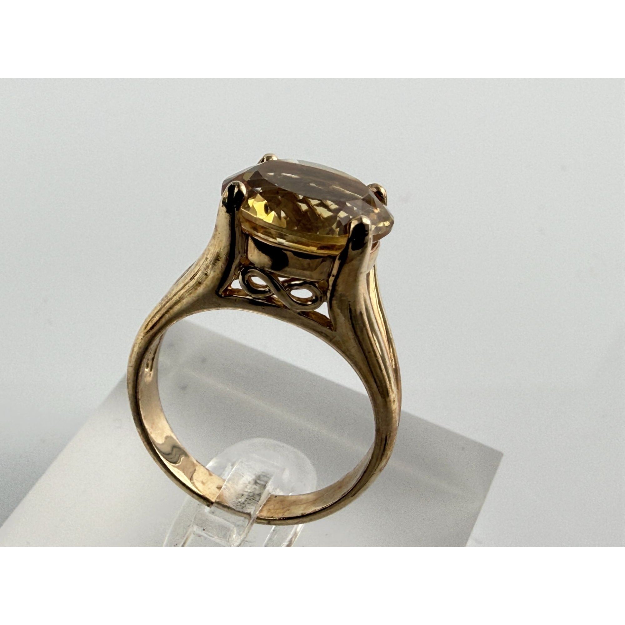 Ross Simons Gilt Sterling Silver Golden Yellow Citrine Ring 925 Size 7.75 5.9g