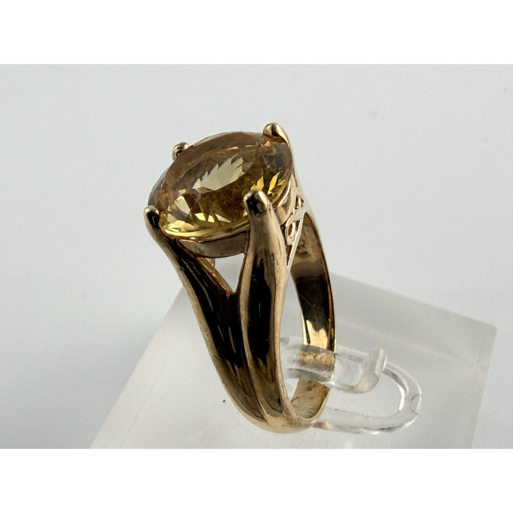Ross Simons Gilt Sterling Silver Golden Yellow Citrine Ring 925 Size 7.75 5.9g