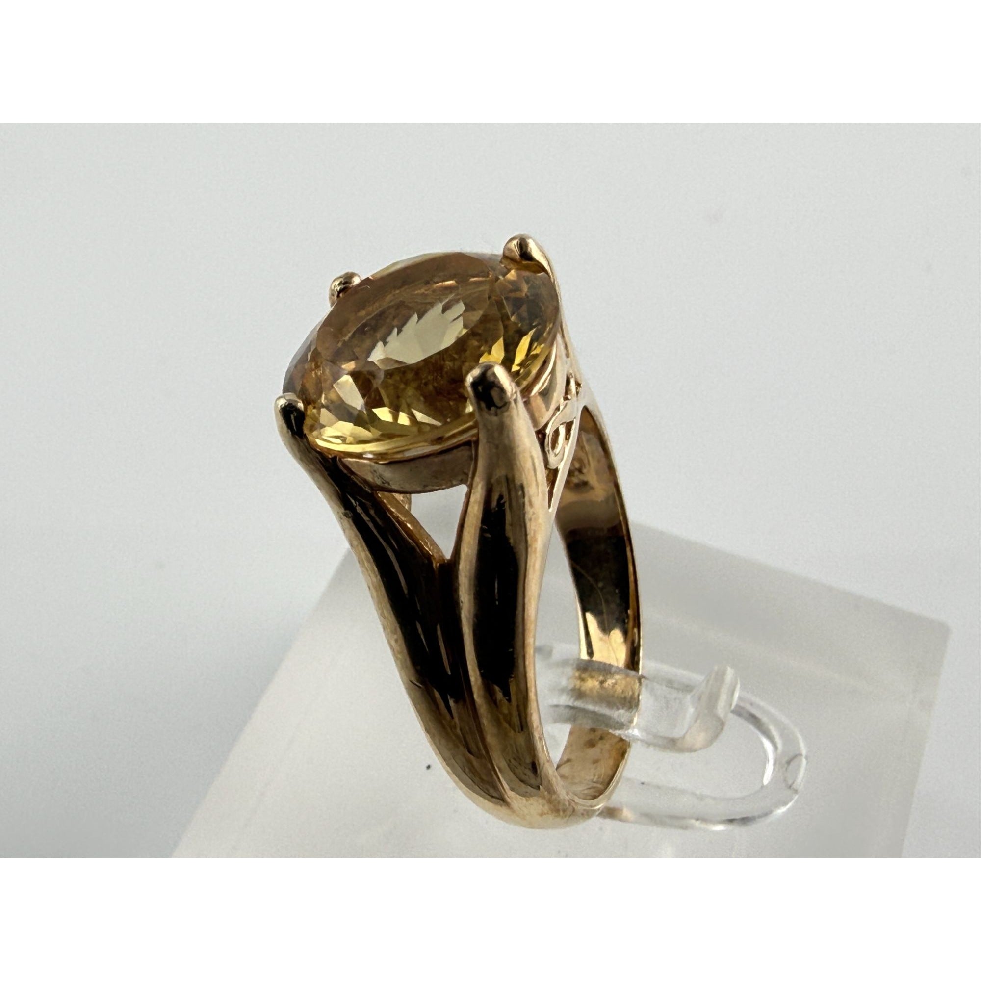 Ross Simons Gilt Sterling Silver Golden Yellow Citrine Ring 925 Size 7.75 5.9g