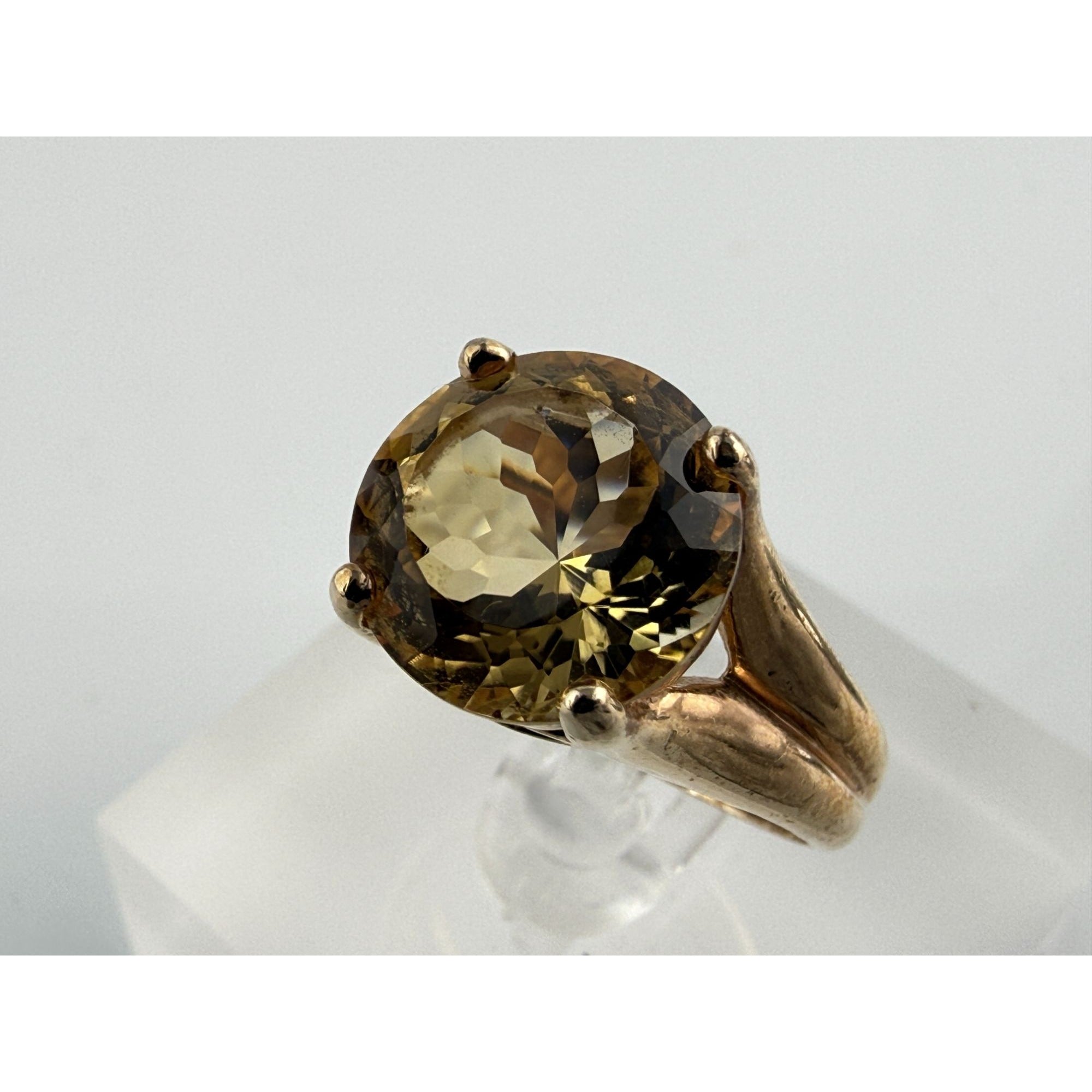 Ross Simons Gilt Sterling Silver Golden Yellow Citrine Ring 925 Size 7.75 5.9g