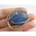 Jaun Signed Sterling Silver Blue Roman Glass Pin Pendant 11.3g 1.75 Inch Length