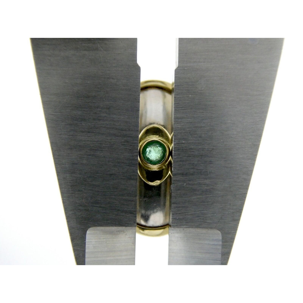 Ilias Lalaounis Greece Sterling Silver Emerald 18k Gold Trim Clip on Earrings