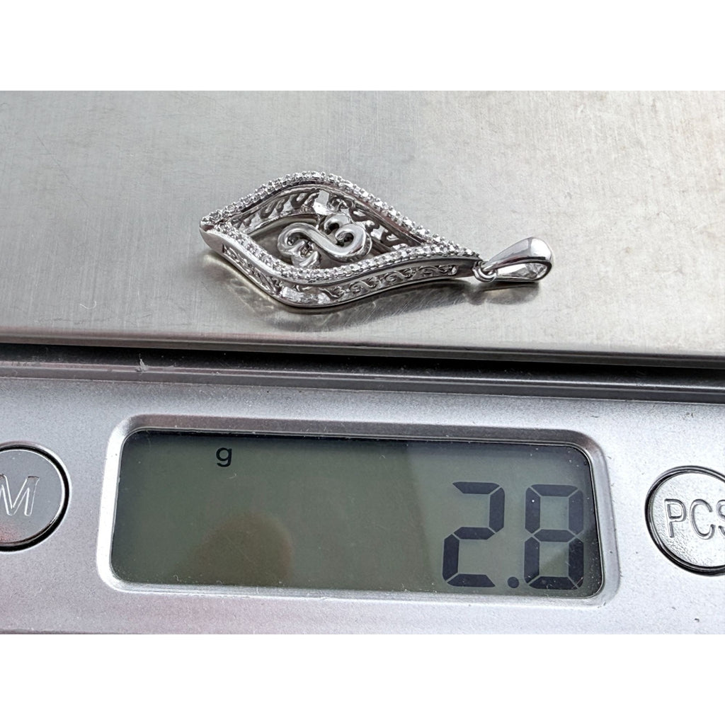 Jane Seymour JWBR Sterling Silver Natural Diamond Floating Open Hearts Pendant