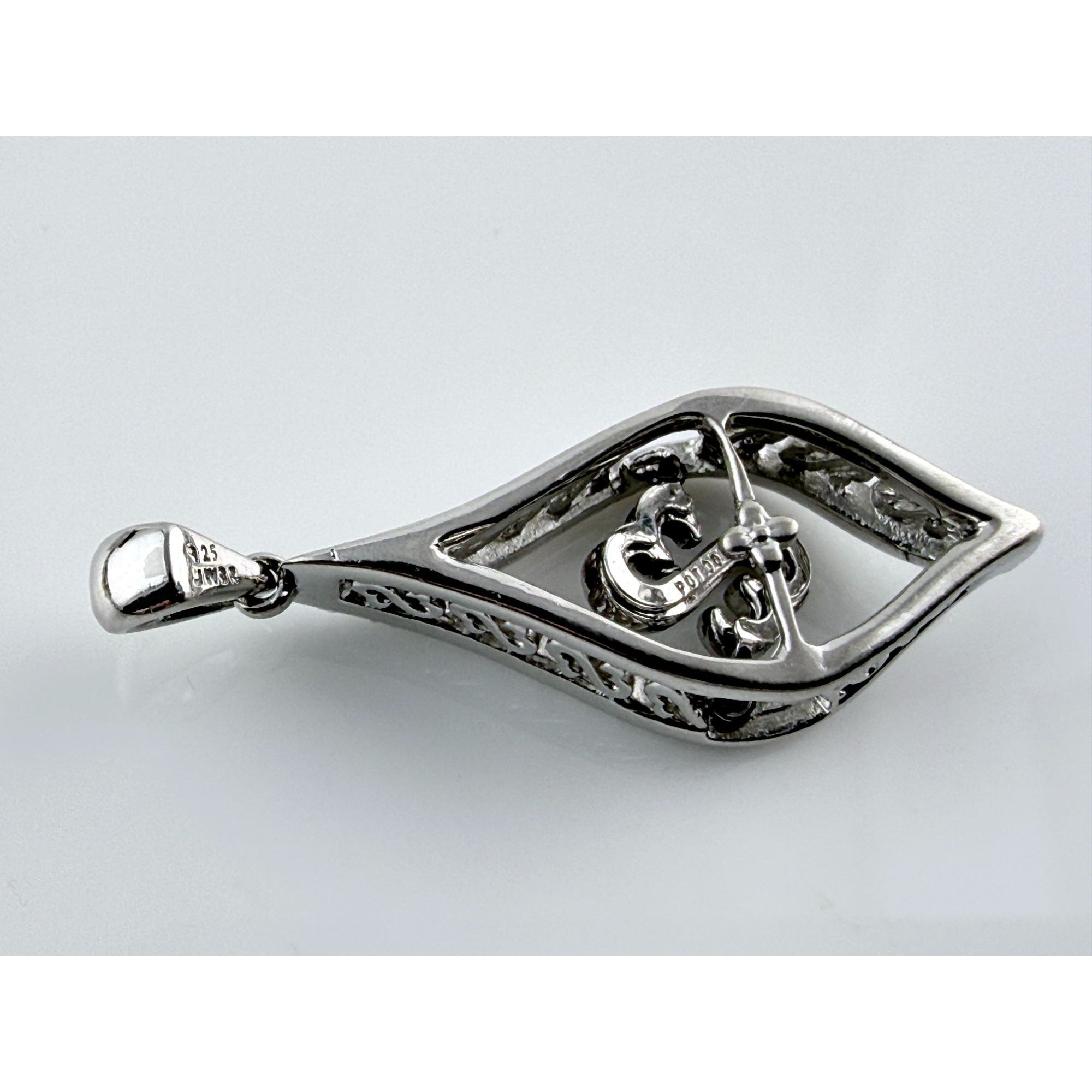 Jane Seymour JWBR Sterling Silver Natural Diamond Floating Open Hearts Pendant