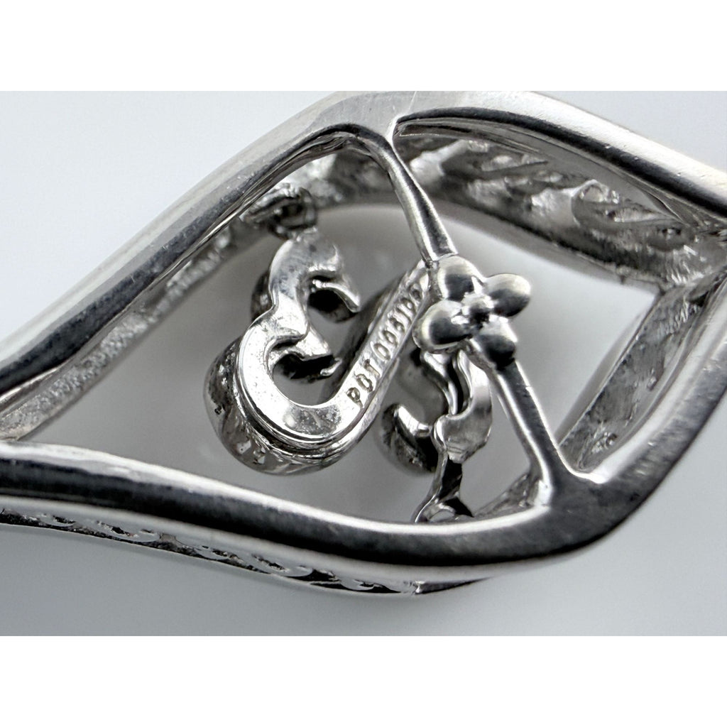 Jane Seymour JWBR Sterling Silver Natural Diamond Floating Open Hearts Pendant