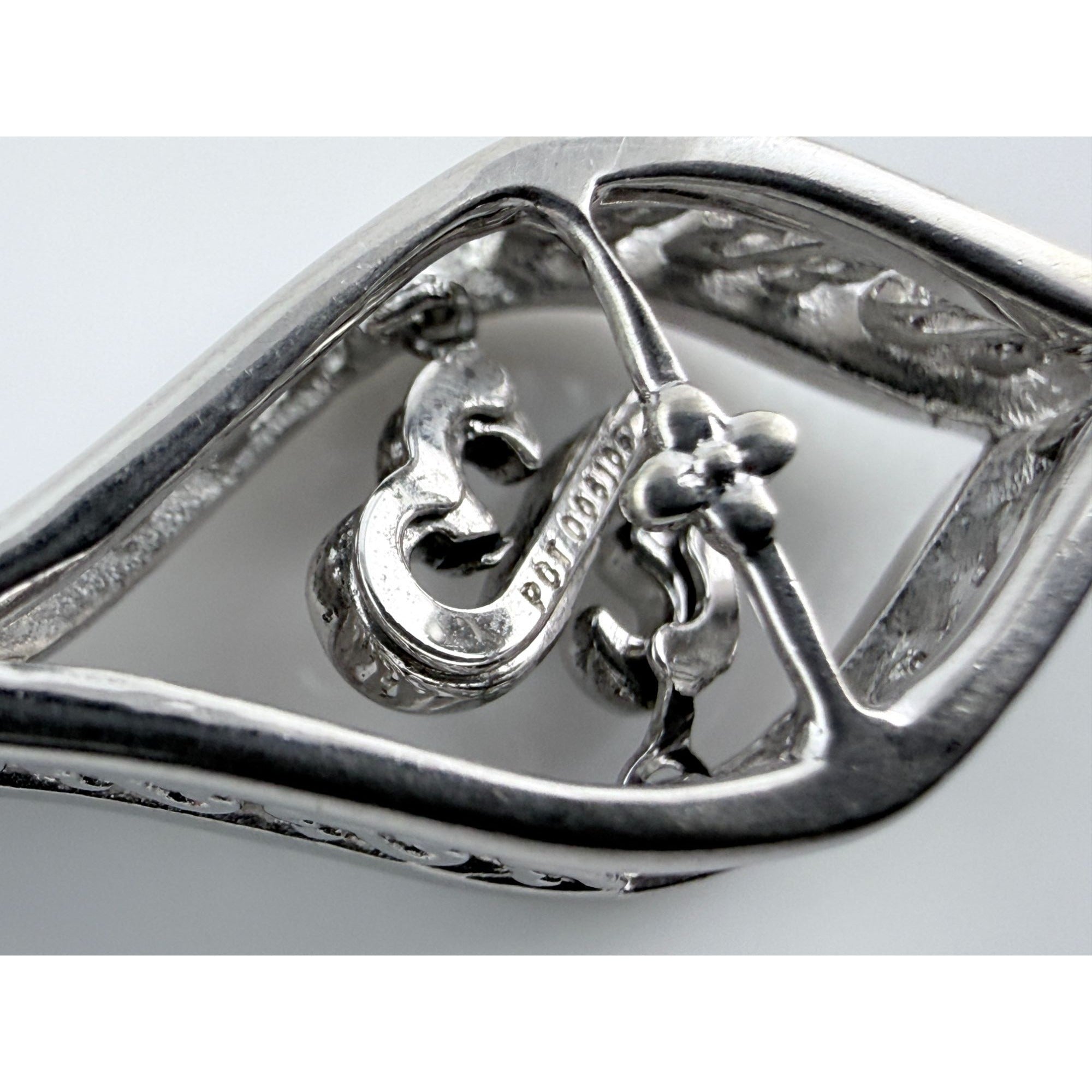 Jane Seymour JWBR Sterling Silver Natural Diamond Floating Open Hearts Pendant