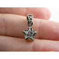 Sterling Silver Faceted White Star Pendant 1.8g 19mm Total Length