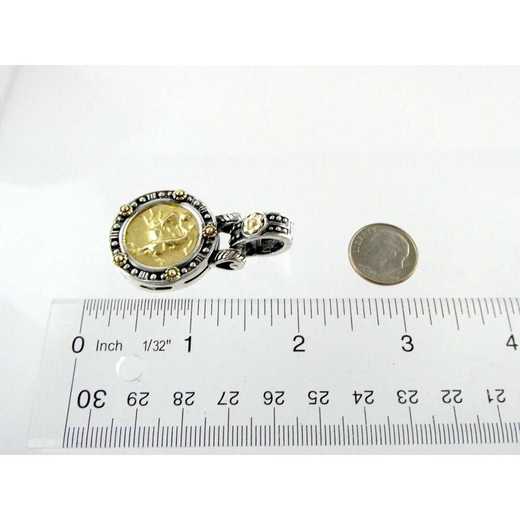 Tagliamonte 18k Yellow Gold Sterling Silver Centaur Coin Pendant Enhancer 925