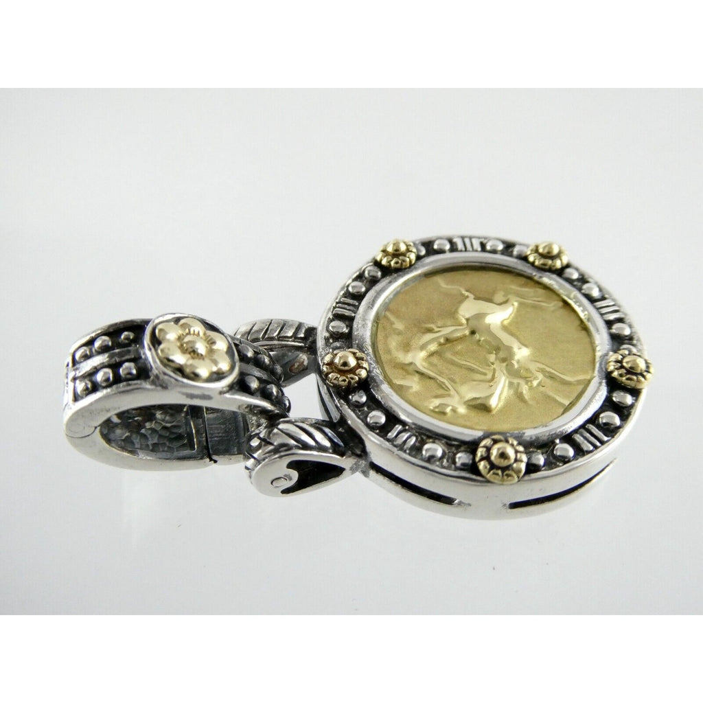 Tagliamonte 18k Yellow Gold Sterling Silver Centaur Coin Pendant Enhancer 925
