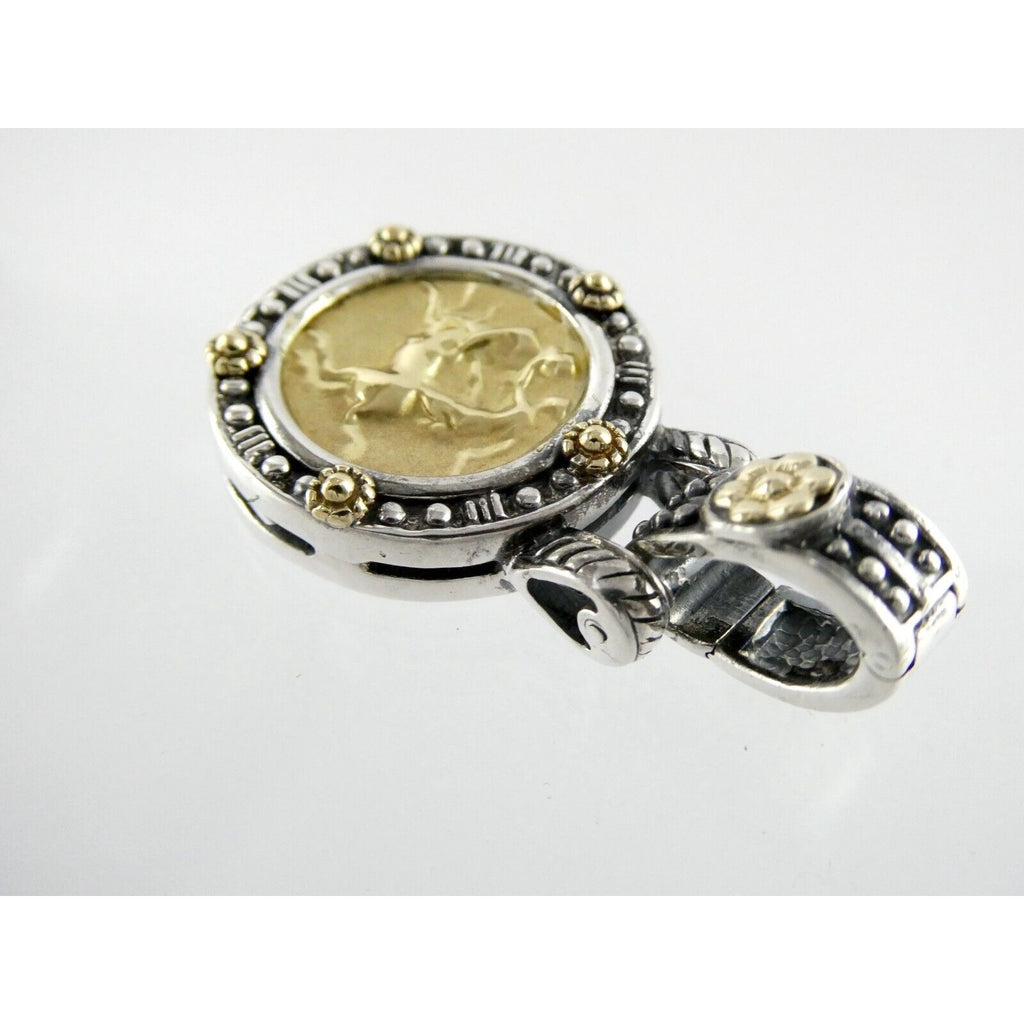 Tagliamonte 18k Yellow Gold Sterling Silver Centaur Coin Pendant Enhancer 925