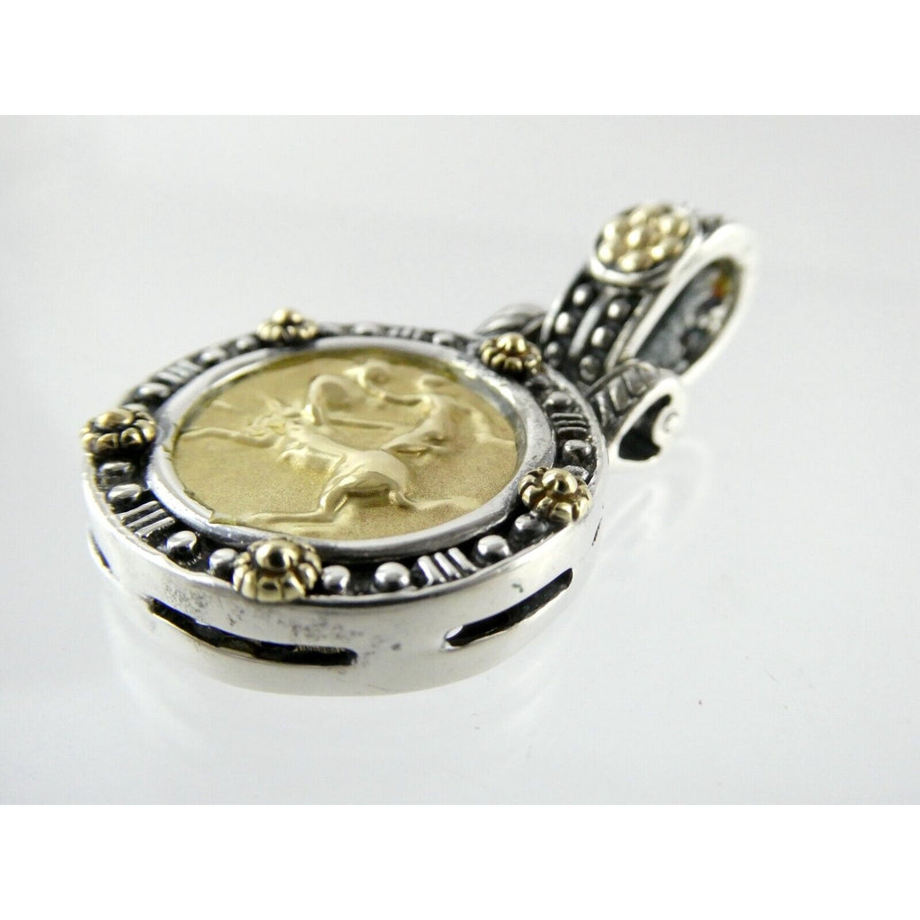 Tagliamonte 18k Yellow Gold Sterling Silver Centaur Coin Pendant Enhancer 925