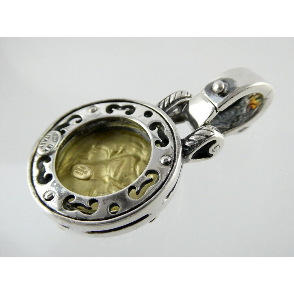 Tagliamonte 18k Yellow Gold Sterling Silver Centaur Coin Pendant Enhancer 925