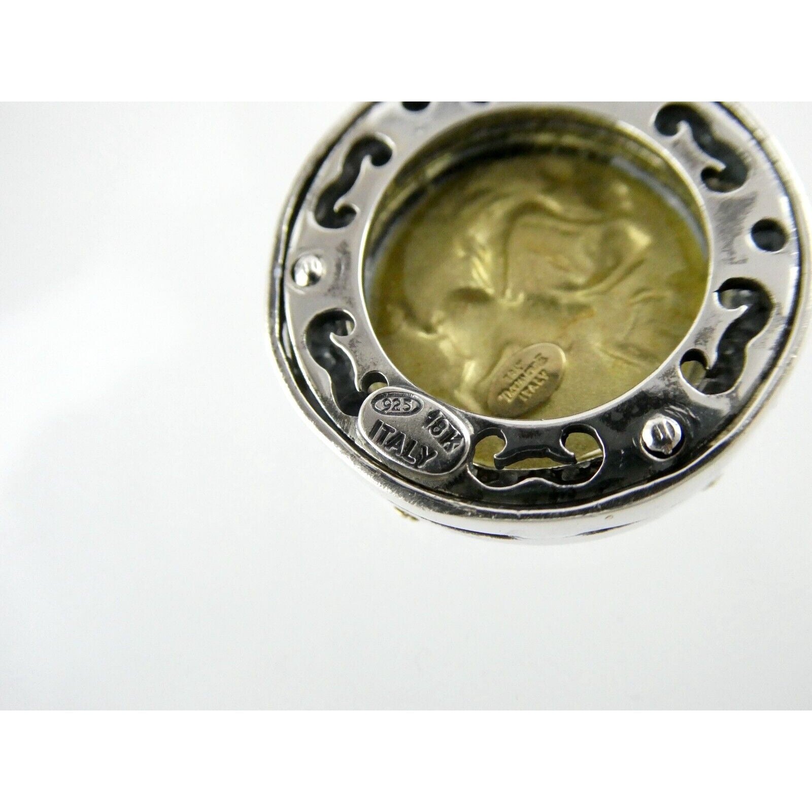 Tagliamonte 18k Yellow Gold Sterling Silver Centaur Coin Pendant Enhancer 925