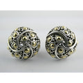 John Hardy Jaisalmer Sterling Silver 18k Yellow Gold Dot Circle Pierced Earrings