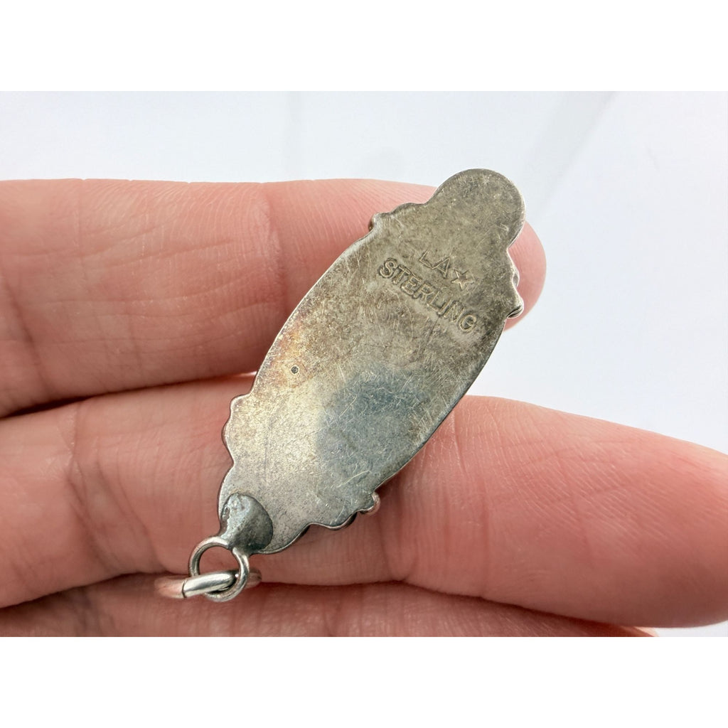 Southwestern LA Star Mark Sterling Silver Charoite Pendant 5.3g 42mm Length