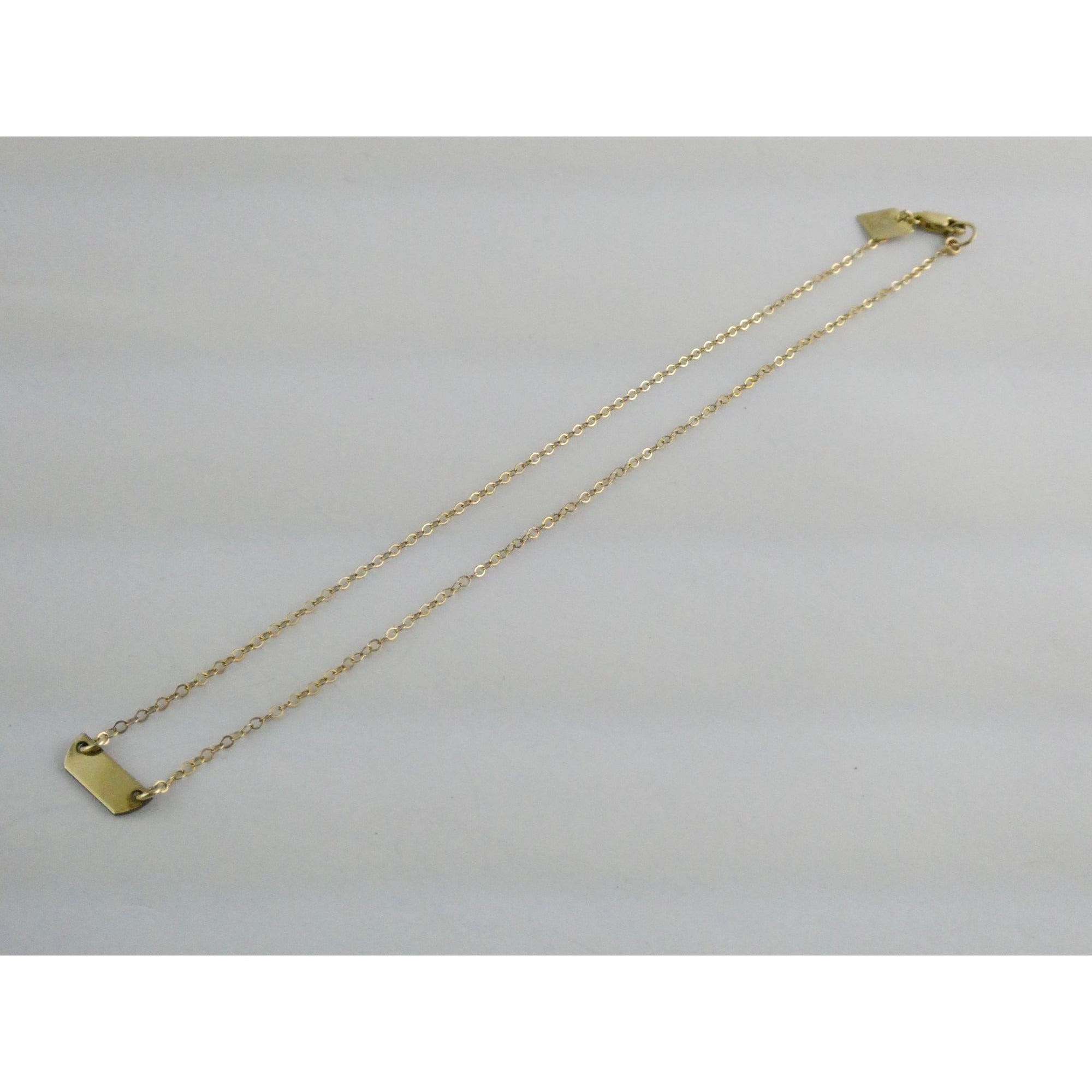 Kendra Kist 1/20th 14k Gold Fill Bar Pendant Necklace 1.9g 15 Inch Length