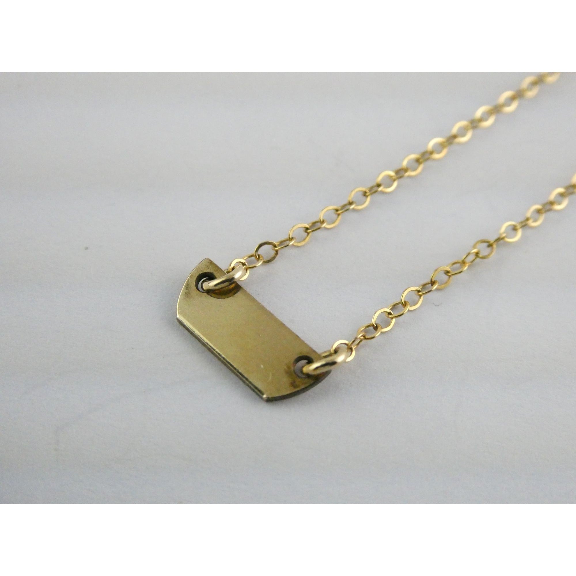 Kendra Kist 1/20th 14k Gold Fill Bar Pendant Necklace 1.9g 15 Inch Length