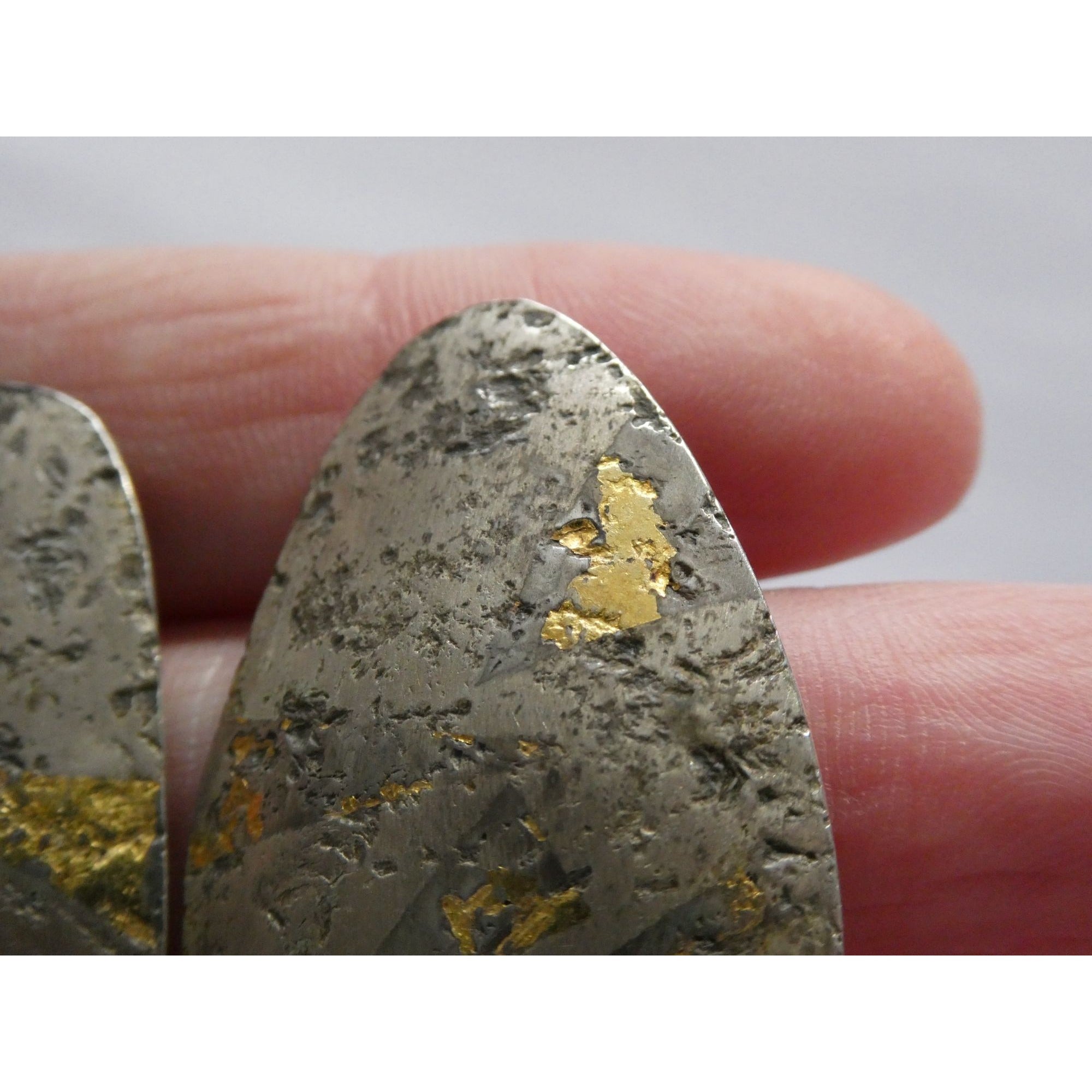 Sydney Lynch Sterling Silver and Gold Modernist Freeform Earrings 7.9g 1.5 Inch