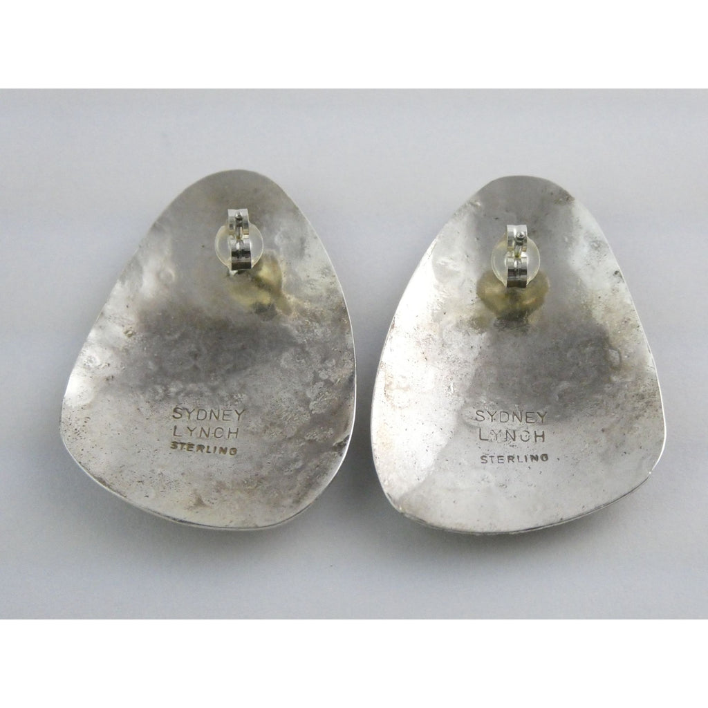 Sydney Lynch Sterling Silver and Gold Modernist Freeform Earrings 7.9g 1.5 Inch