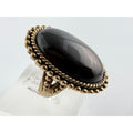 Vintage Stephen Dweck Bronze Black Moonstone Cabochon Ring size 7.75 20.8g