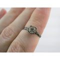 Vintage Sterling Silver Paste Glass Solitaire Gem Ring Size 4.75 1 Grams