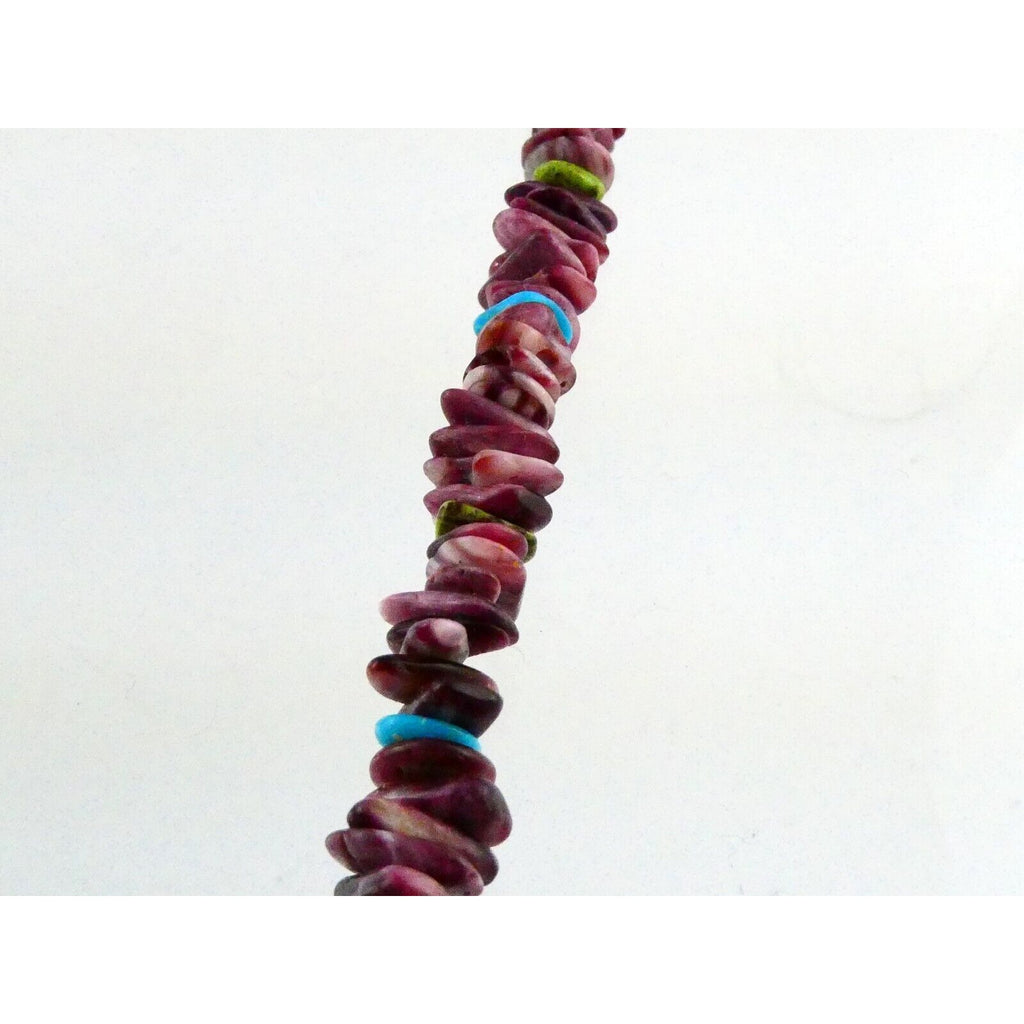 Desiree Yellowhorse NA Navajo Sterling Silver Purple Spiny Oyster Necklace 925
