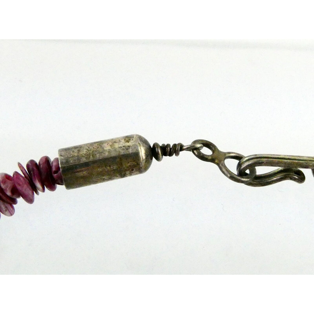 Desiree Yellowhorse NA Navajo Sterling Silver Purple Spiny Oyster Necklace 925