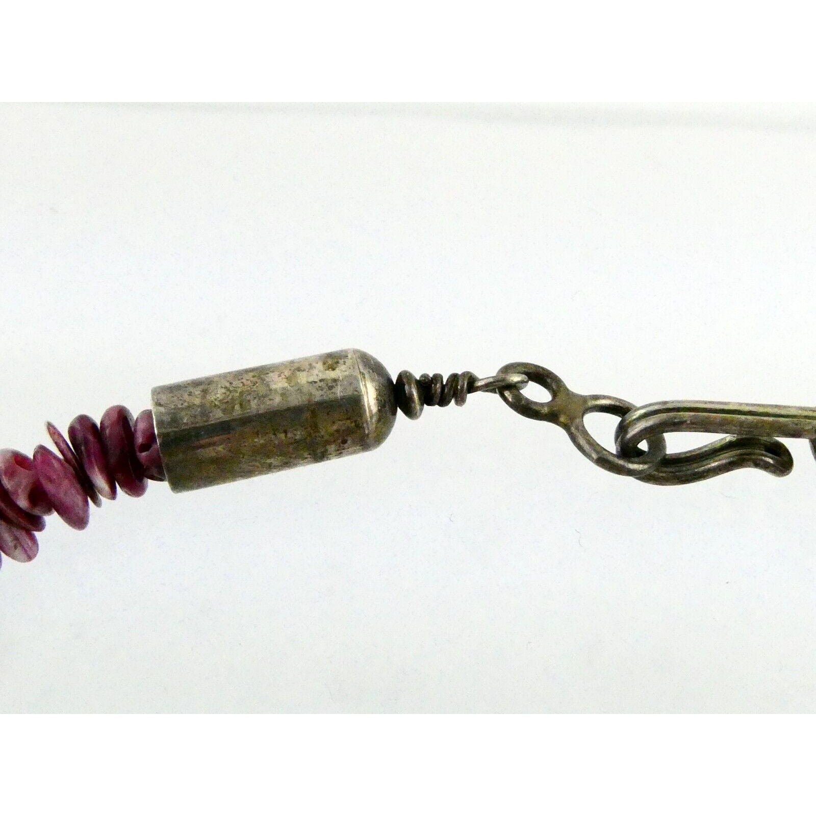 Desiree Yellowhorse NA Navajo Sterling Silver Purple Spiny Oyster Necklace 925