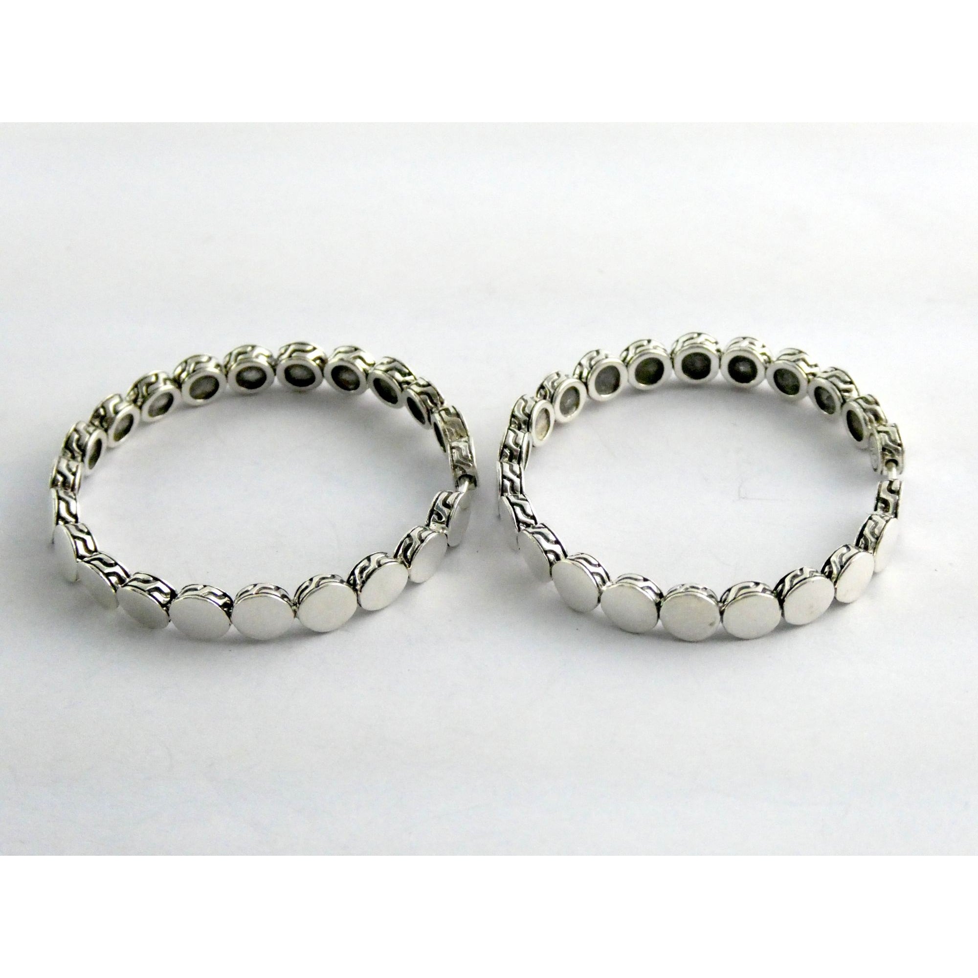 John Hardy Dot Collection Sterling Silver Hoop Earrings 925 38.78mm 19.5 Grams