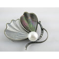 Sterling Silver Pearl Abalone Shell and MOP Butterfly Pin with Emerald Brooch