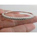 Sterling Silver Channel Set DQCZ Crystal Bangle Bracelet 925 14.5g 7.25 Inches