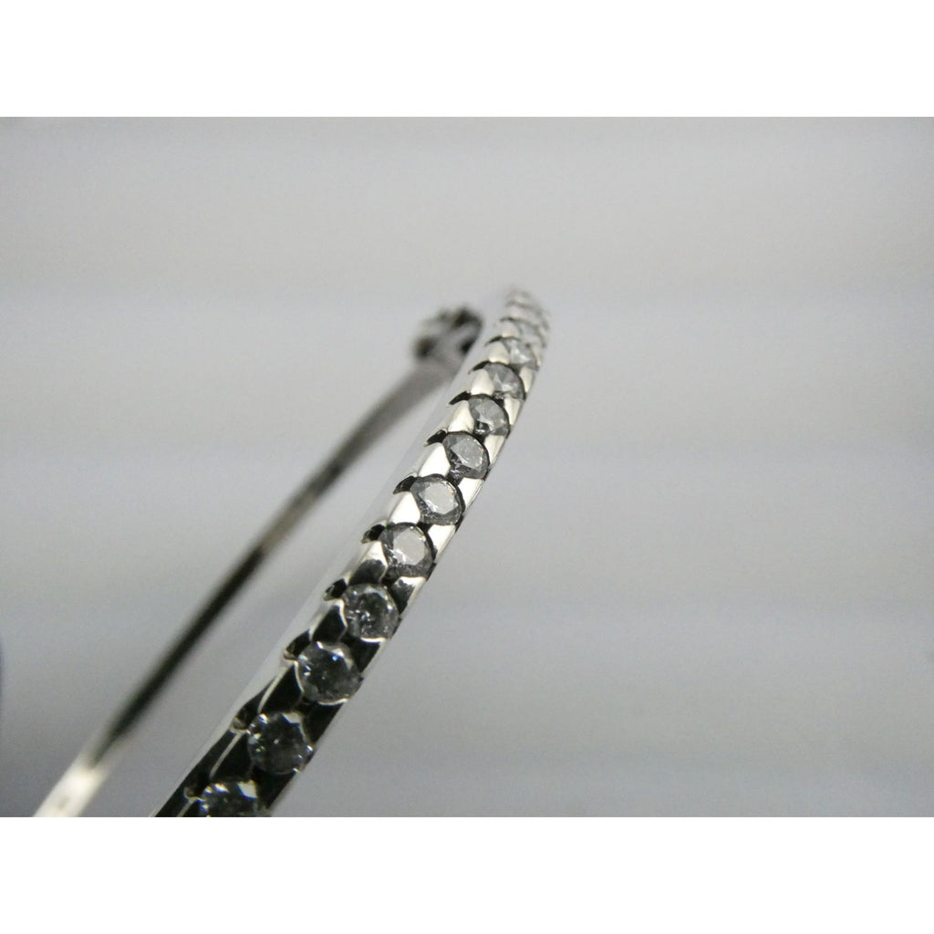 Sterling Silver Channel Set DQCZ Crystal Bangle Bracelet 925 14.5g 7.25 Inches