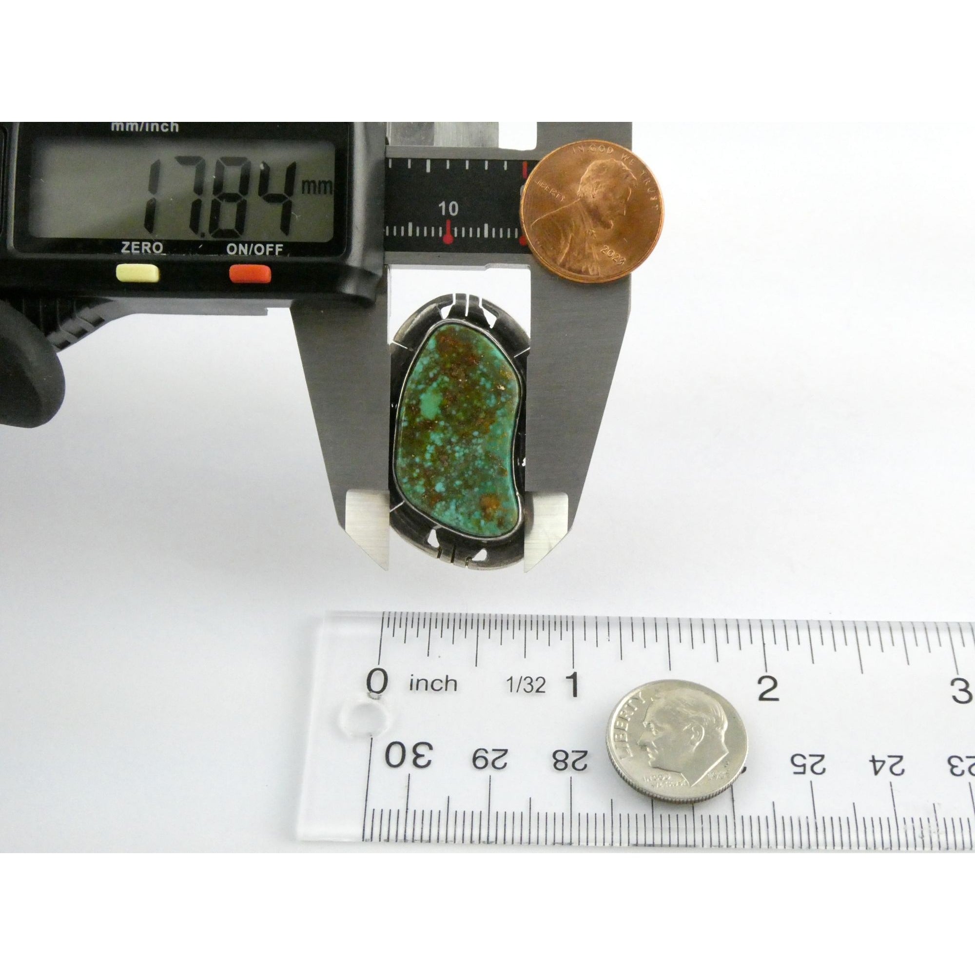 NA Navajo Genevieve Apachito Sterling Silver Turquoise Ring Size 6.5 17 Grams