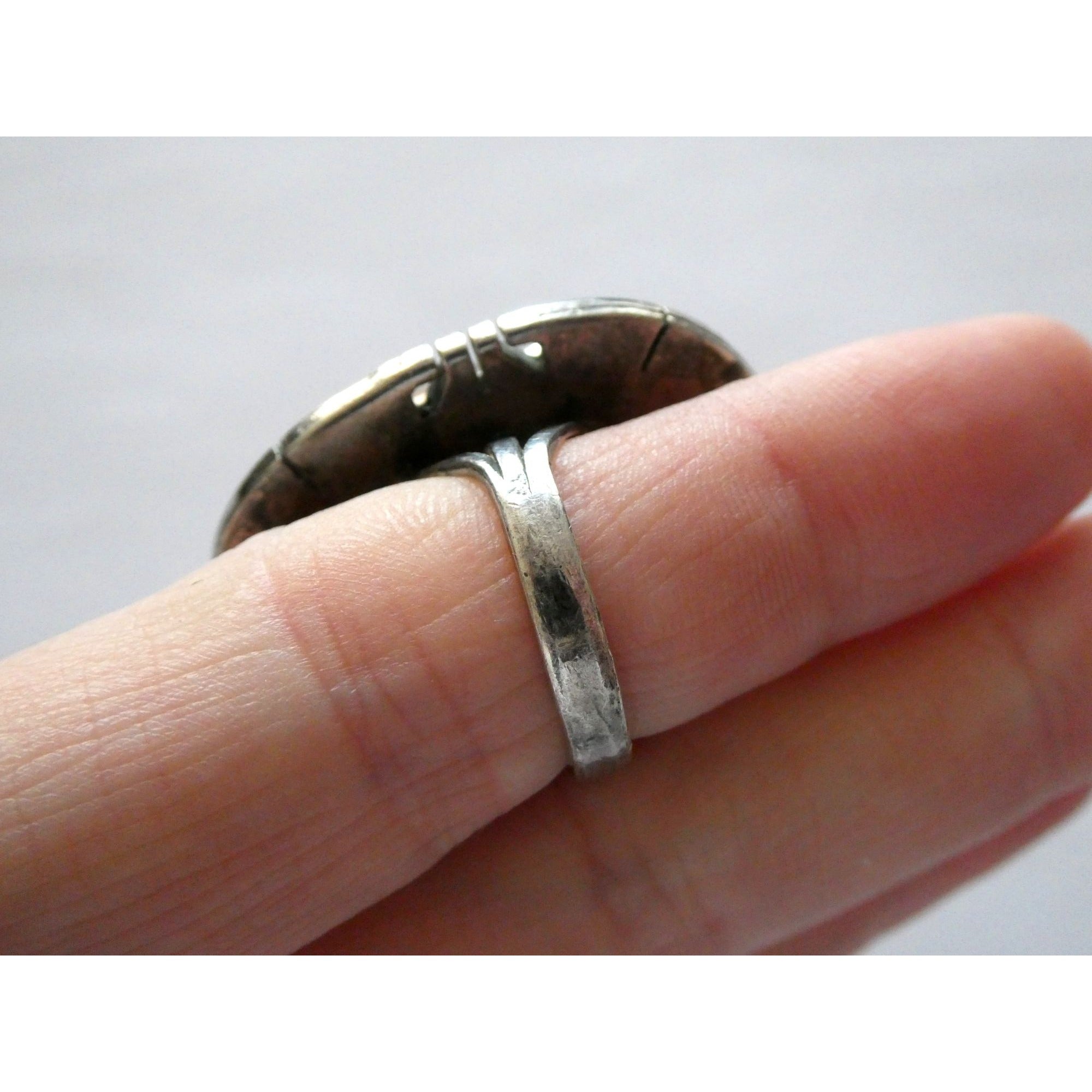 NA Navajo Genevieve Apachito Sterling Silver Turquoise Ring Size 6.5 17 Grams