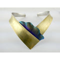 Vintage Abstract Niobium Sterling Silver Gold Fill Freeform Choker Necklace 18In