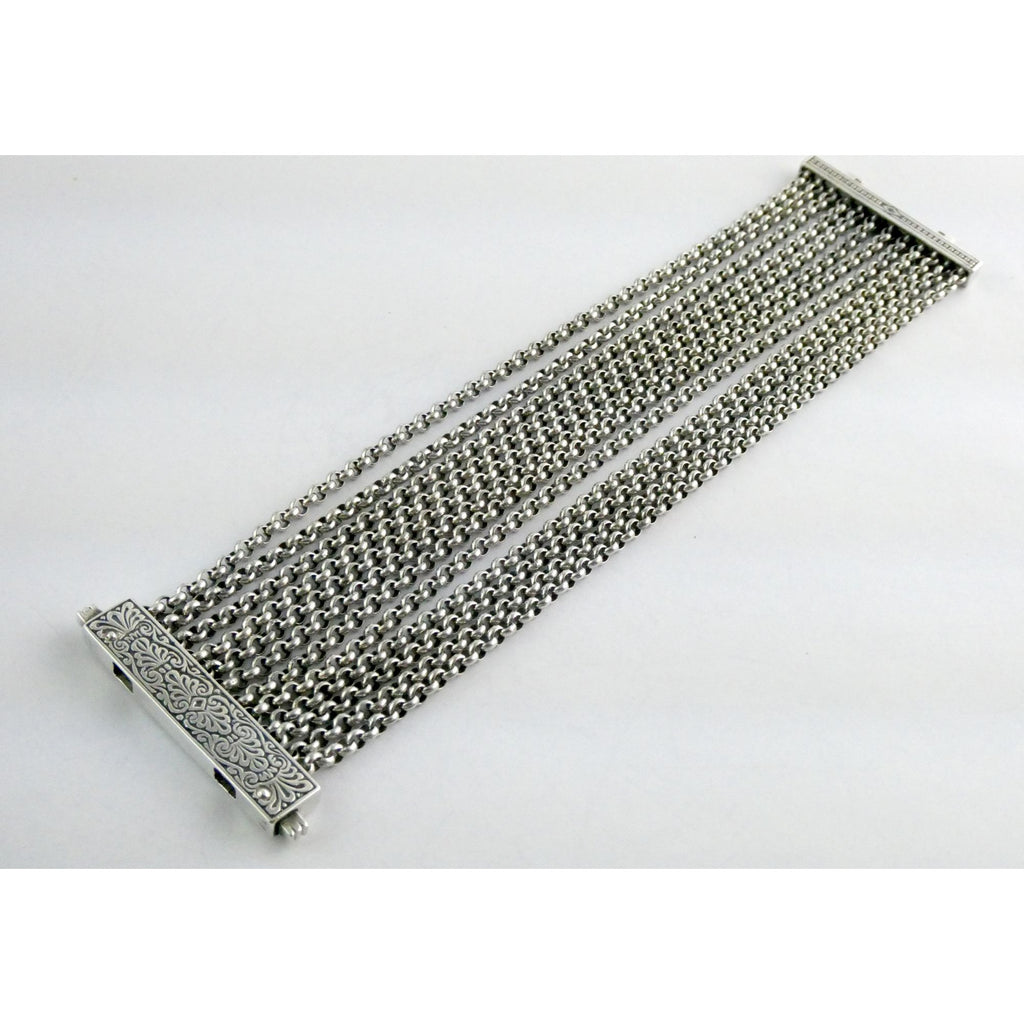 Konstantino Sterling Silver 12 Chain Heavy Bracelet 6 Inch Length Fit 67g Weight