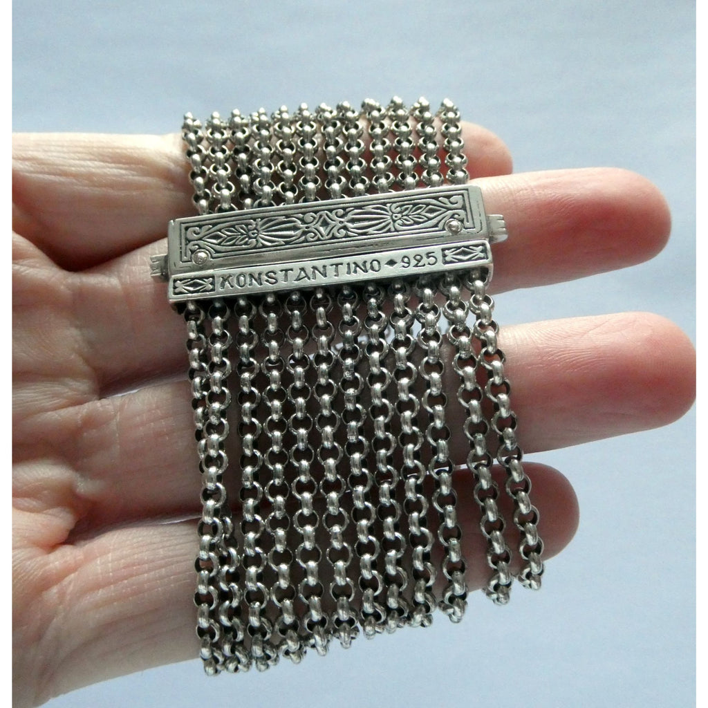 Konstantino Sterling Silver 12 Chain Heavy Bracelet 6 Inch Length Fit 67g Weight