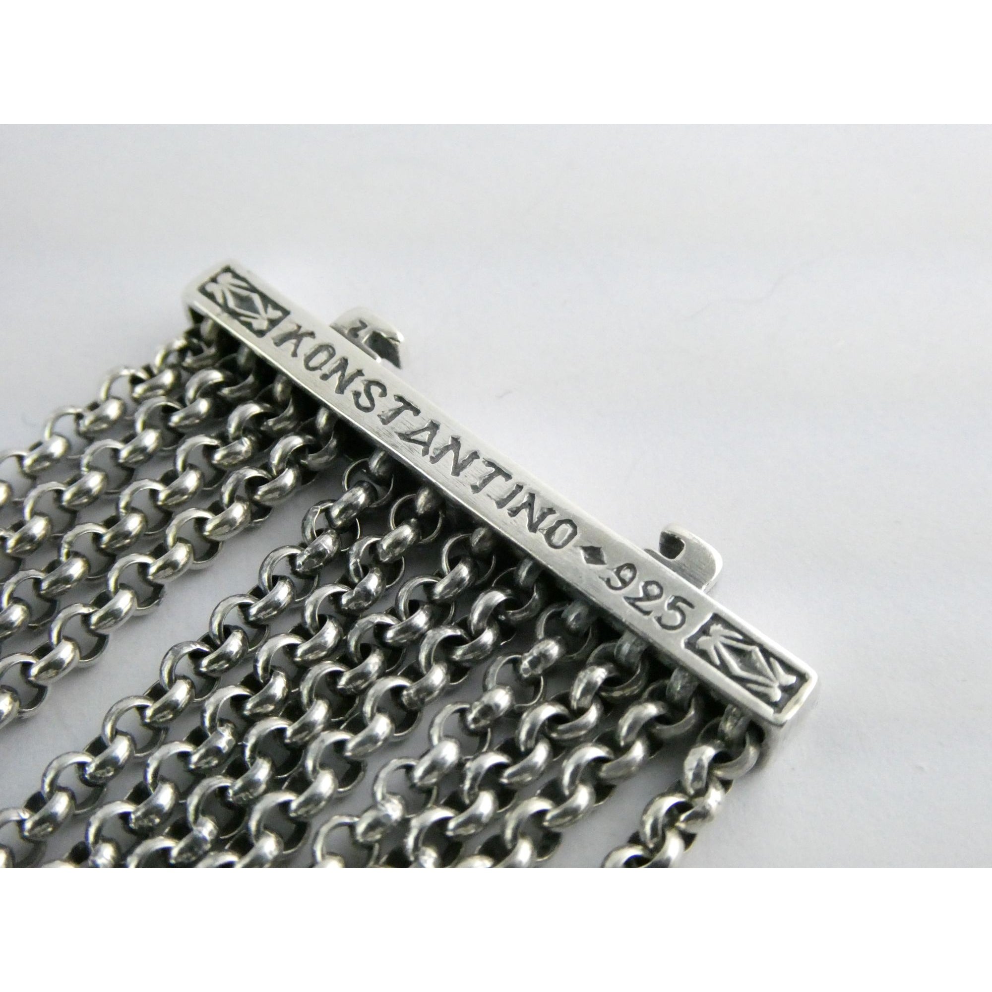 Konstantino Sterling Silver 12 Chain Heavy Bracelet 6 Inch Length Fit 67g Weight