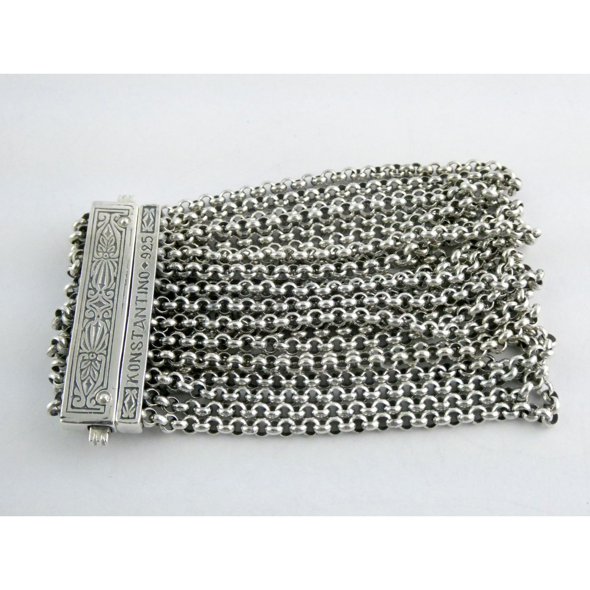 Konstantino Sterling Silver 12 Chain Heavy Bracelet 6 Inch Length Fit 67g Weight