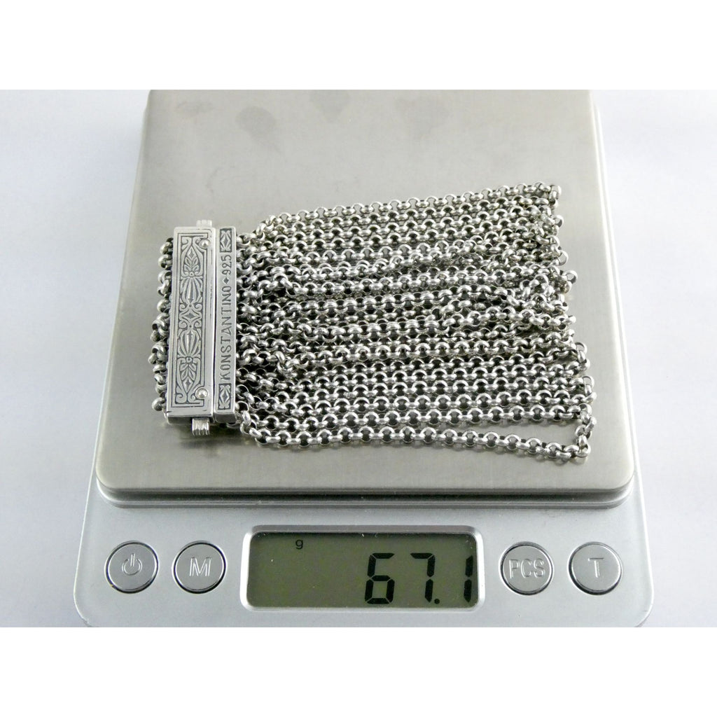 Konstantino Sterling Silver 12 Chain Heavy Bracelet 6 Inch Length Fit 67g Weight