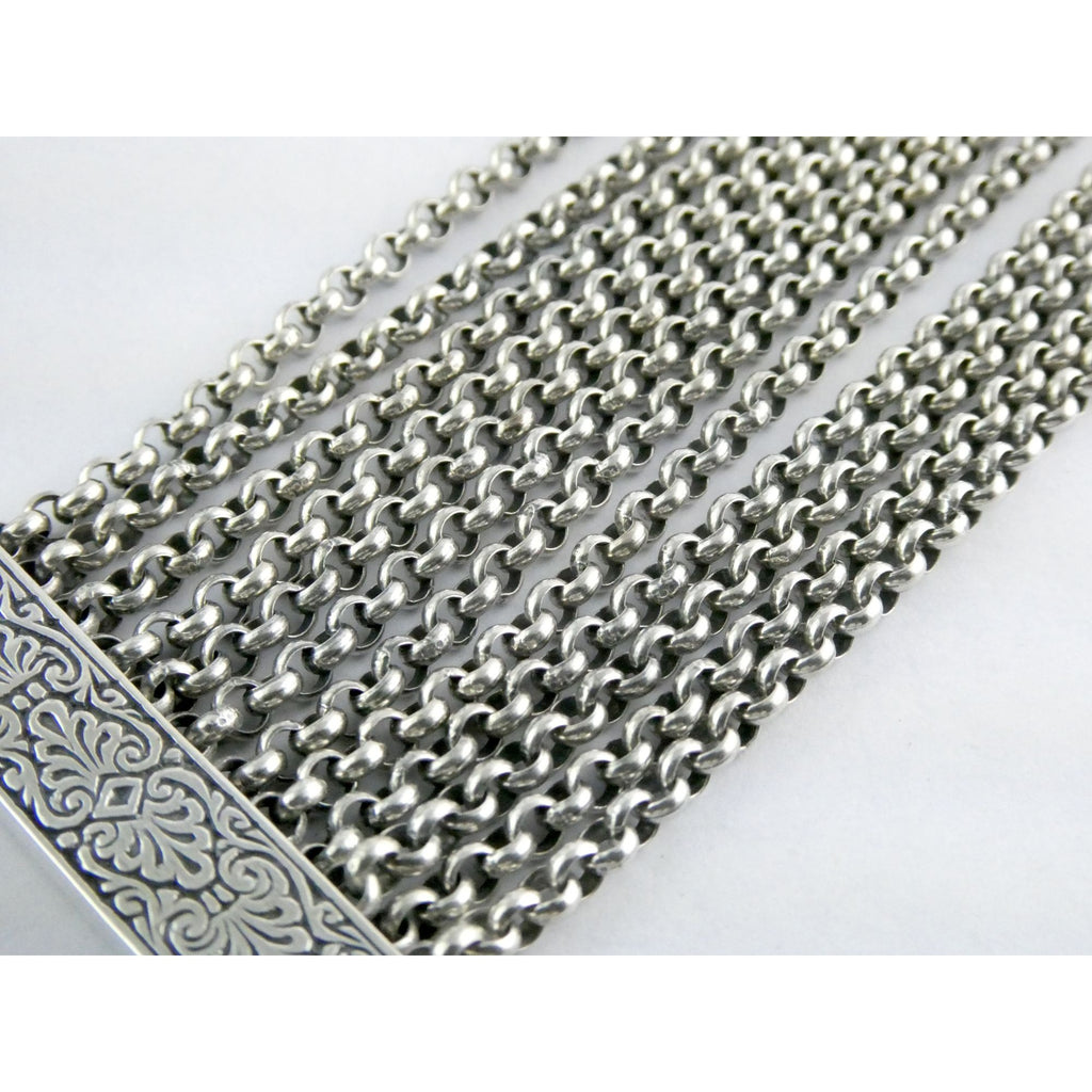 Konstantino Sterling Silver 12 Chain Heavy Bracelet 6 Inch Length Fit 67g Weight