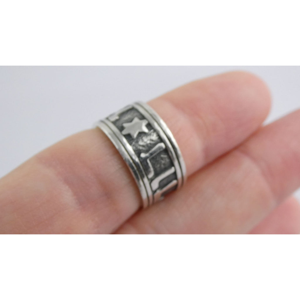James Avery Song of Solomon Hebrew Wedding Sterling Silver Band Ring Size 6.25