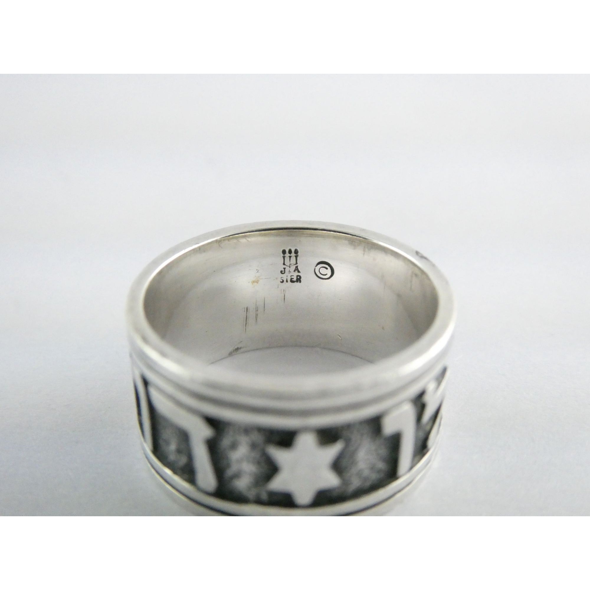 James Avery Song of Solomon Hebrew Wedding Sterling Silver Band Ring Size 6.25