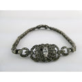 Vintage OTIS Sterling Silver and Paste Glass Art Deco Bracelet 1 MISSING 7 Inch
