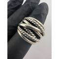 DY David Yurman Sterling Silver Cable Crossover Ring Size 6.75 Weighs 18.5g 925