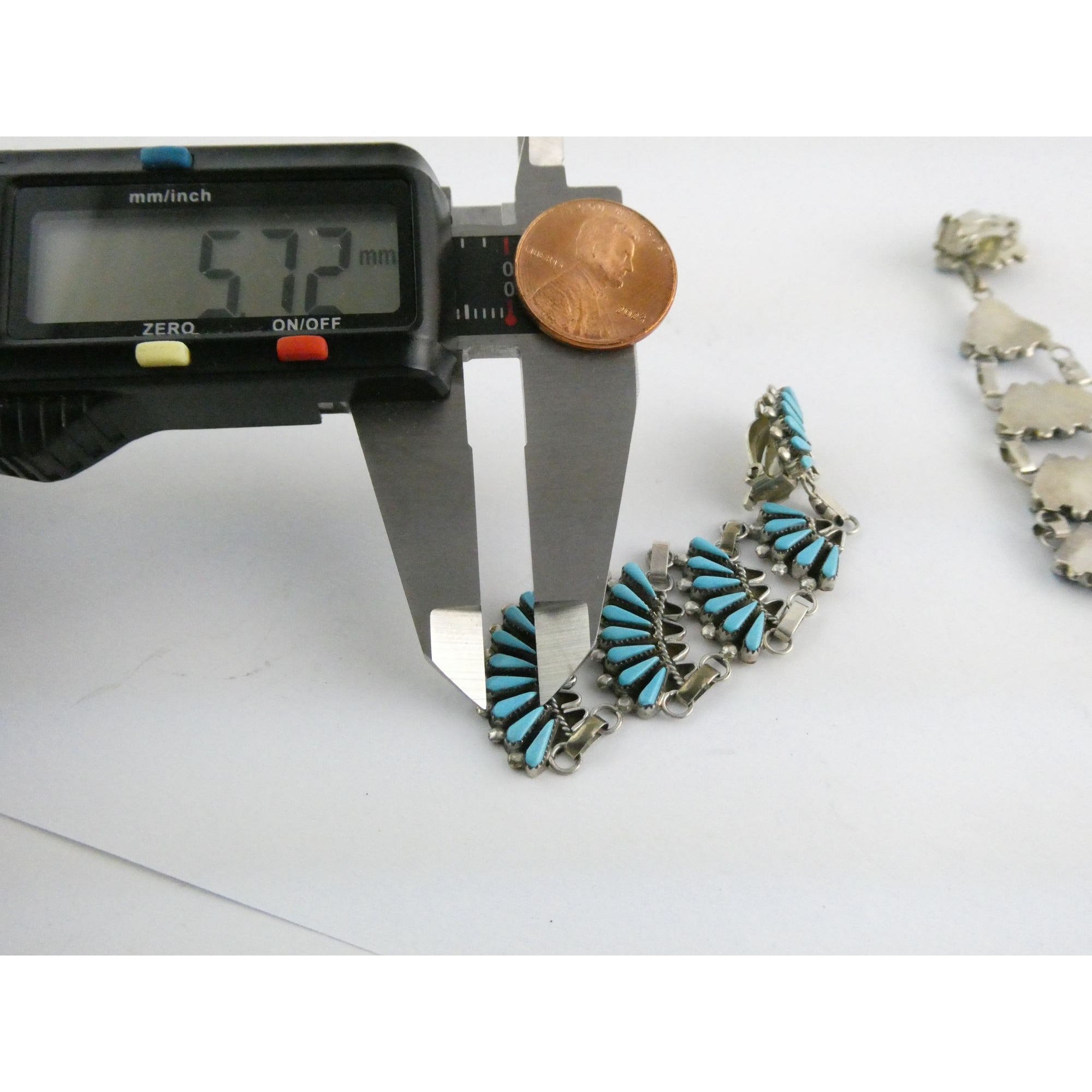 Southwestern Sterling Silver Turquoise Petit Point Clip on Earrings 14.6g 3 Inch