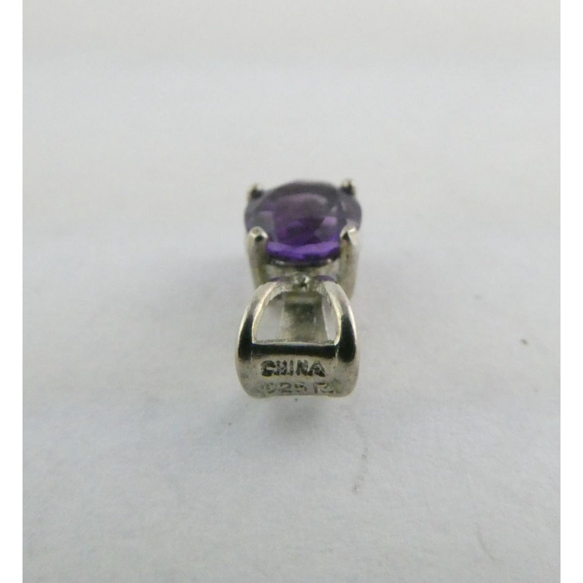 Ross Simons Sterling Silver Round Cut Amethyst Mini Slide Pendant .7g 11mm