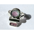 Artisan Made Sterling Silver Watermelon Tourmaline Ring Size 6 Weighs 5.3g